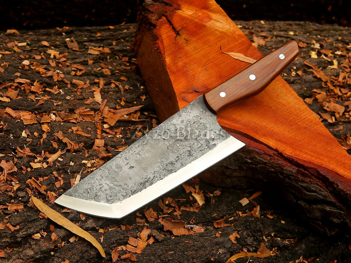 Personalized Custom Handcrafted Wooden Handle Cleaver - Meat Cutting and for Gifts
