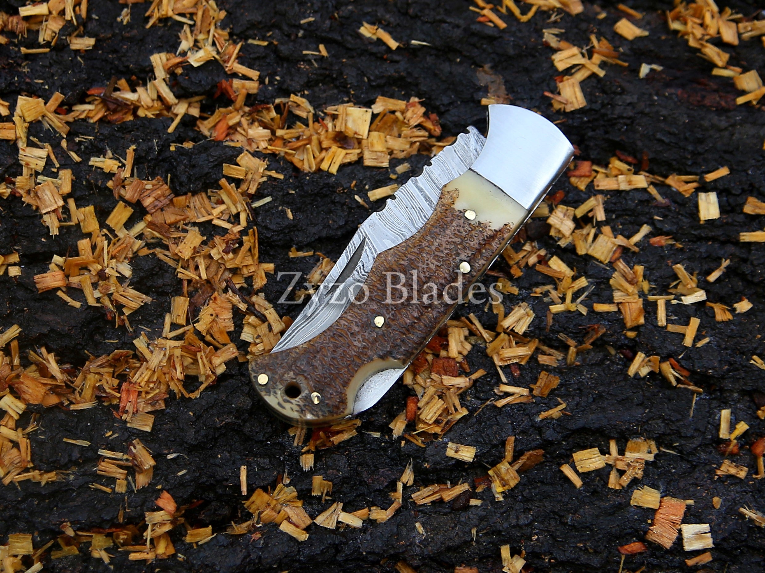 Stag Antler Handle Pocket Folding Knife – ZYZO Blades