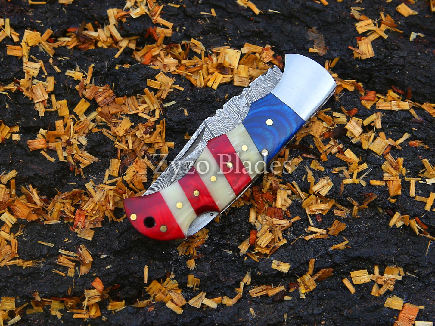 Pocket Folding Knife American Flag Handle