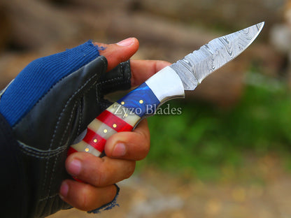 Pocket Folding Knife American Flag Handle