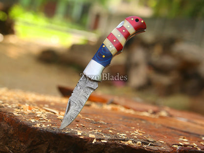 Pocket Folding Knife American Flag Handle
