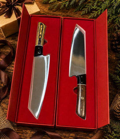 Japanese Santoku Style Chef Kitchen Knife - Hand Forged Stainless Steel Chef Knife