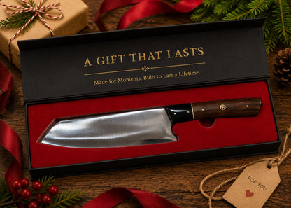 Japanese Santoku Style Chef Kitchen Knife - Hand Forged Stainless Steel Chef Knife