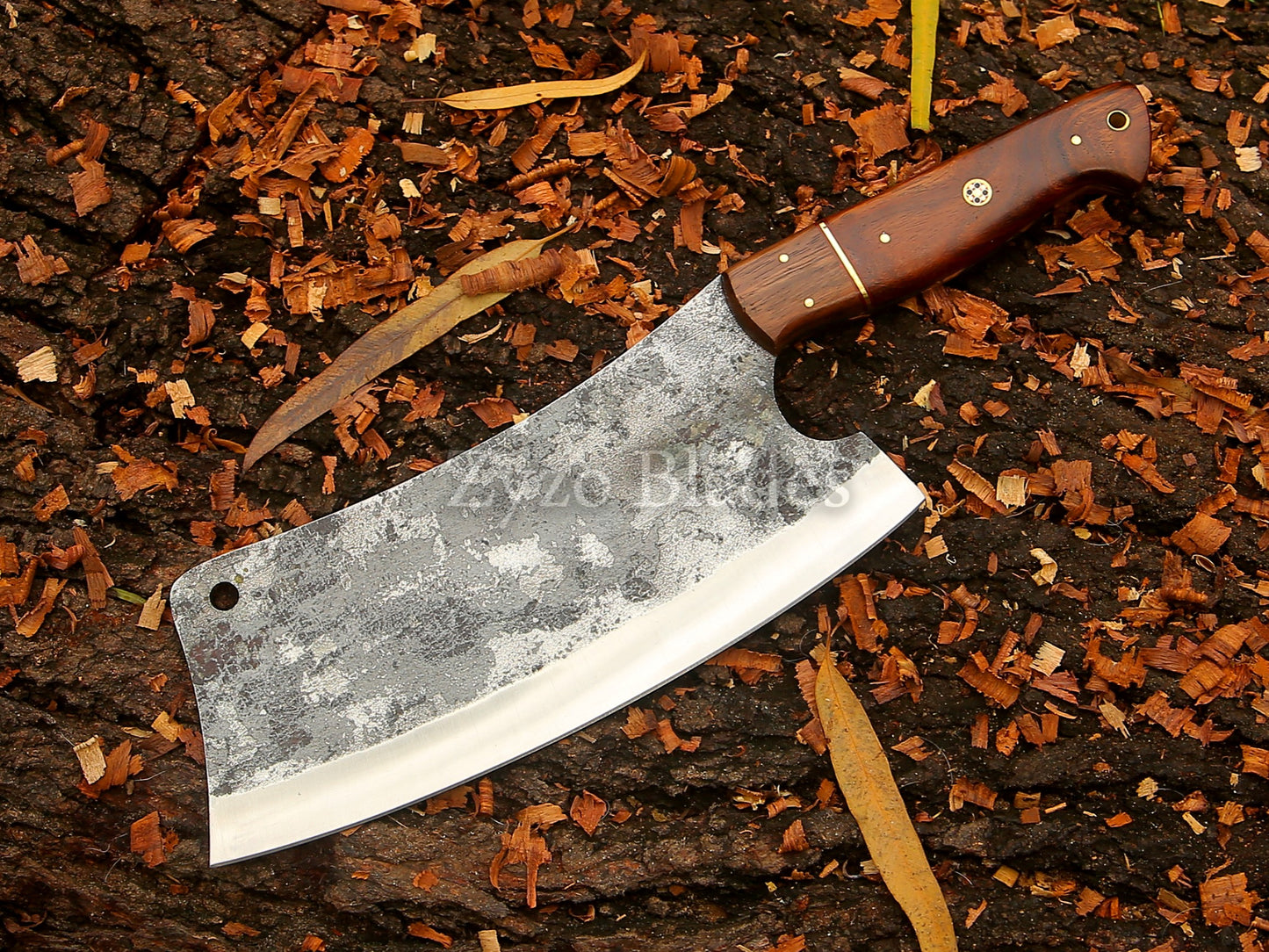 High Carbon Steel - Solid Rose Wood 12" Hand forged Cleaver