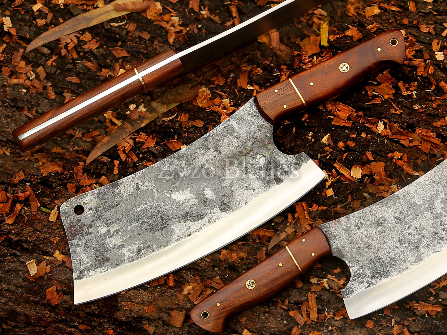 High Carbon Steel - Solid Rose Wood 12" Hand forged Cleaver