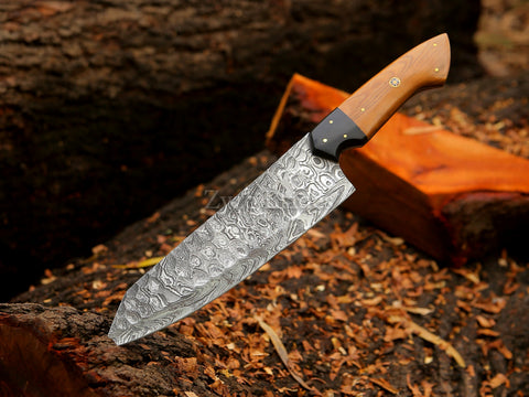 Custom Damascus Steel Chef Kitchen Knife handmade