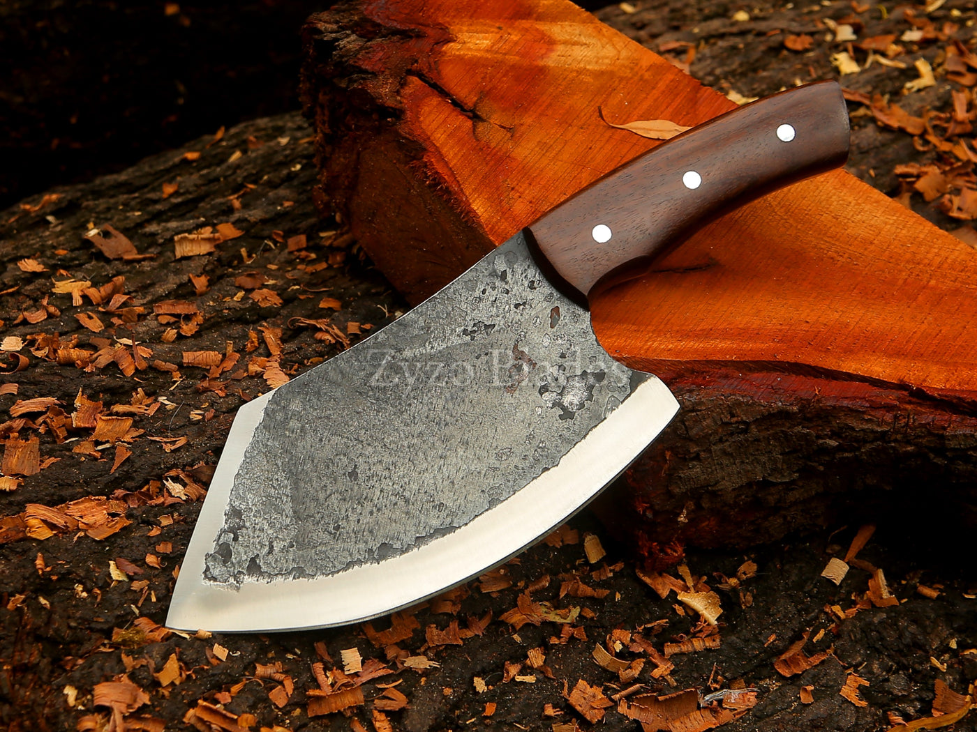 Best handmade cleaver knife — ZYZO Blades hand forged kitchen cleaver 12 inch
