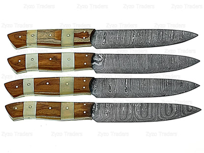 Handmade High Carbon Steel 6 Pcs Steak knives sets for Grilling BBQ