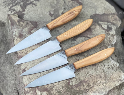 4 Pcs Custom Steak Knives Set for Bbq Grilling Cutting Sharp edge Elegant Knife