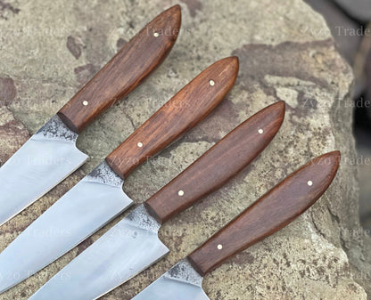 4 Pcs Custom Steak Knives Set for Bbq Grilling Cutting Sharp edge Elegant Knife