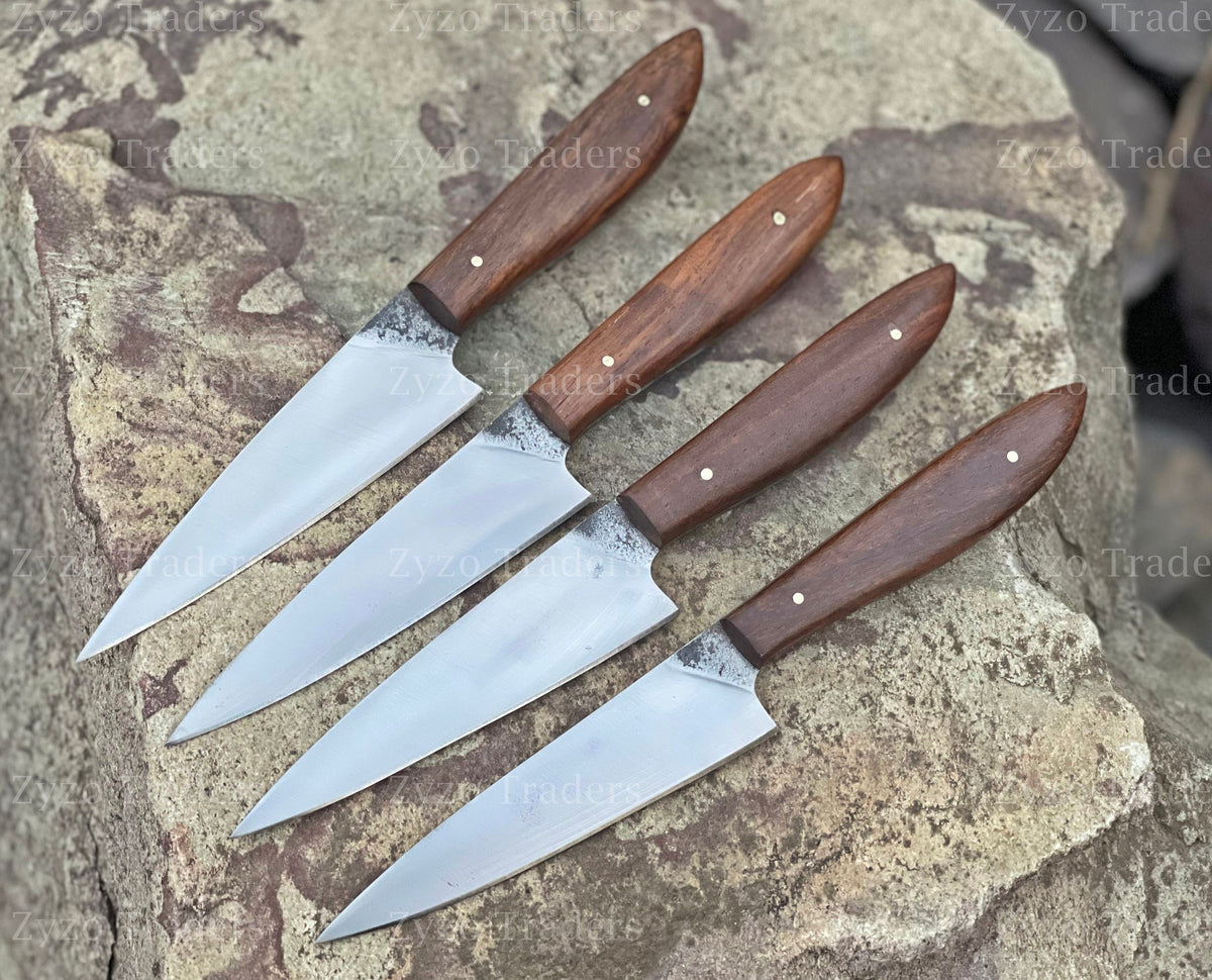 4 Pcs Custom Steak Knives Set for Bbq Grilling Cutting Sharp edge Elegant Knife