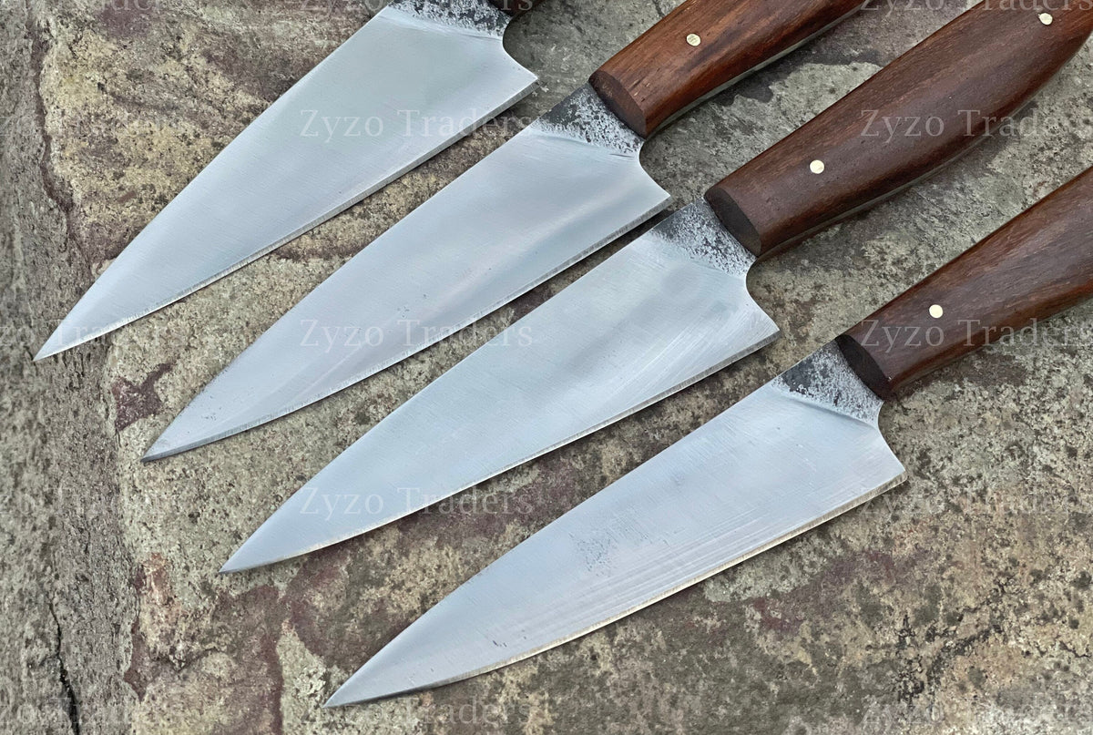 4 Pcs Custom Steak Knives Set for Bbq Grilling Cutting Sharp edge Elegant Knife