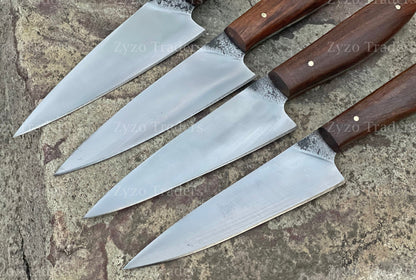 4 Pcs Custom Steak Knives Set for Bbq Grilling Cutting Sharp edge Elegant Knife