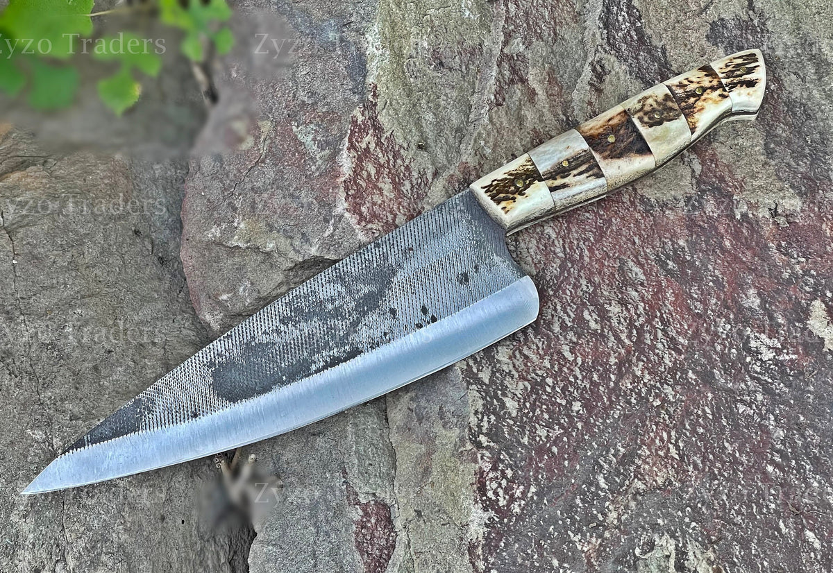 Stag Antler Handle Personalized Handcrafted -Razor Sharp Damascus Steel
