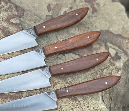 4 Pcs Custom Steak Knives Set for Bbq Grilling Cutting Sharp edge Elegant Knife