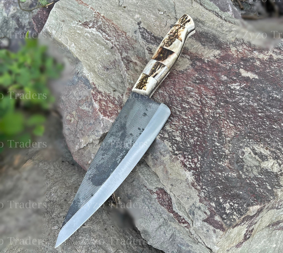 Stag Antler Handle Personalized Handcrafted -Razor Sharp Damascus Steel