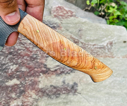 Hand Forged Chef Knife: 1095 High Carbon & 15n20 Steel, Kao Wood Handle