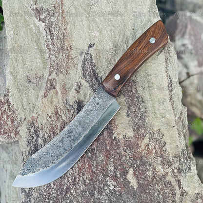 Custom Handmade Fixed Blade Knife Specially Design for Cutting Ribs BBQ
