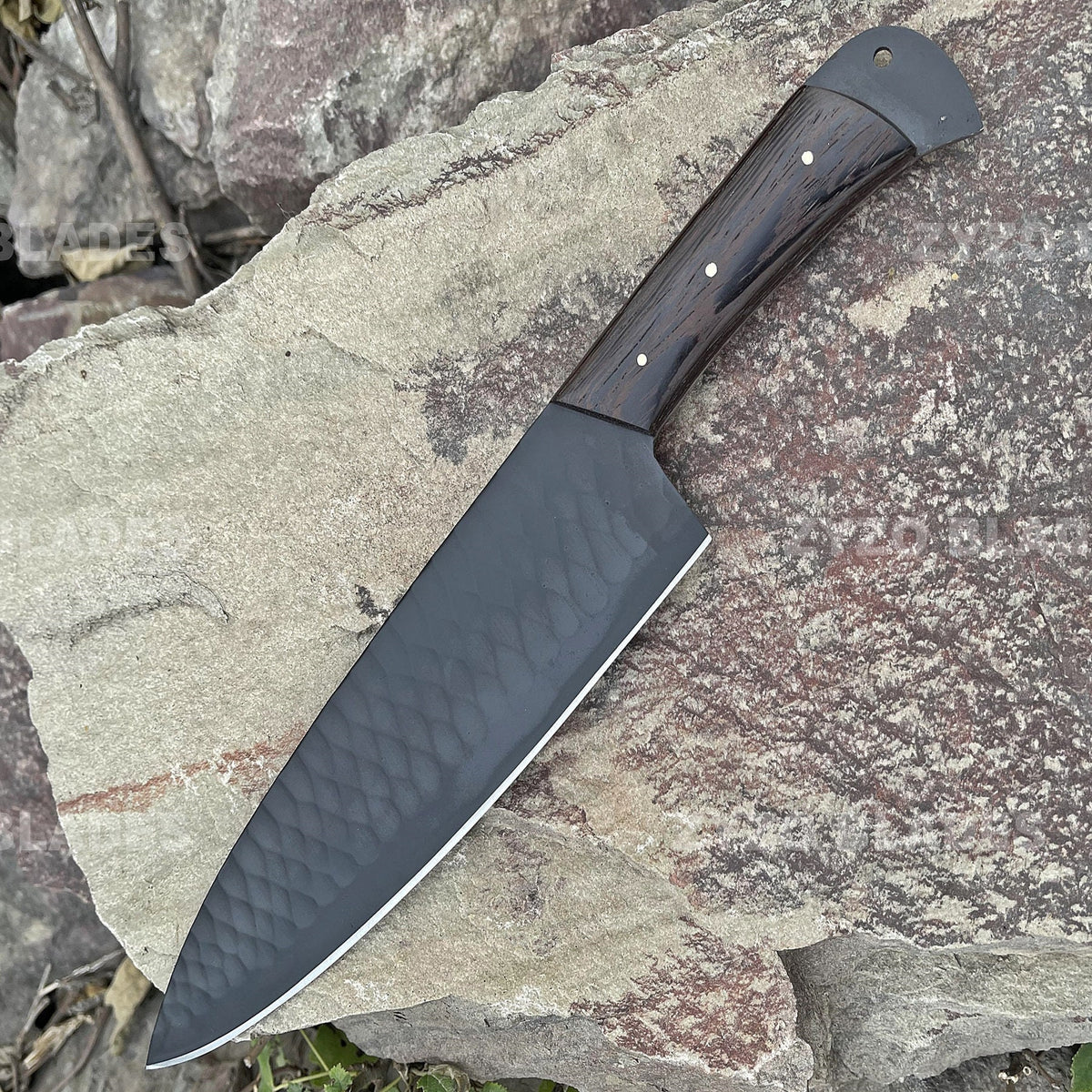 Handmade Damascus Chef Knife: Forged High Carbon Steel, Wenge Wood Handle