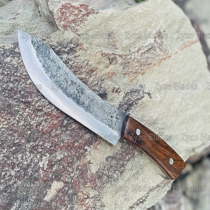 Custom Handmade Fixed Blade Knife Specially Design for Cutting Ribs BBQ