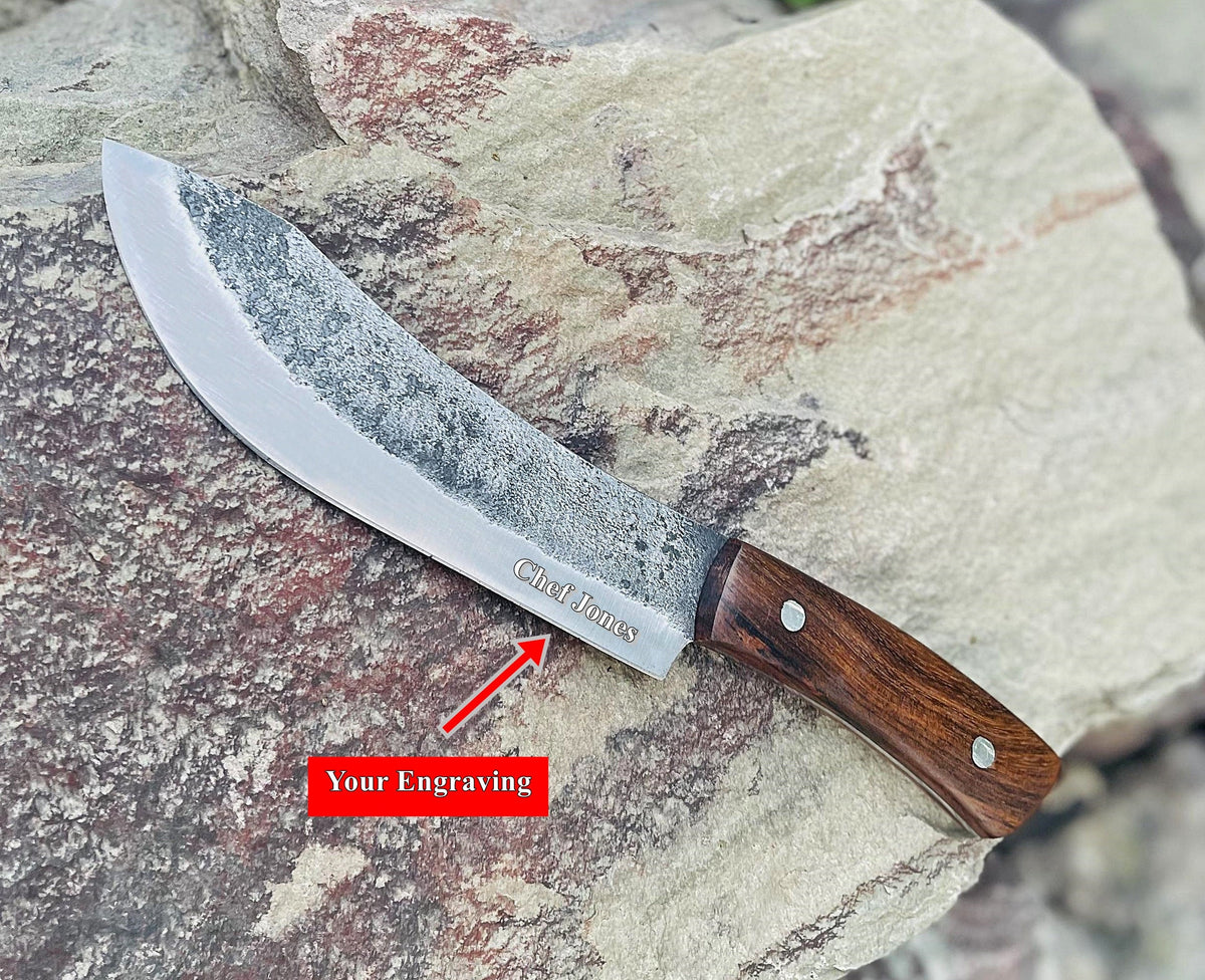 Custom Handmade Fixed Blade Knife Specially Design for Cutting Ribs BBQ