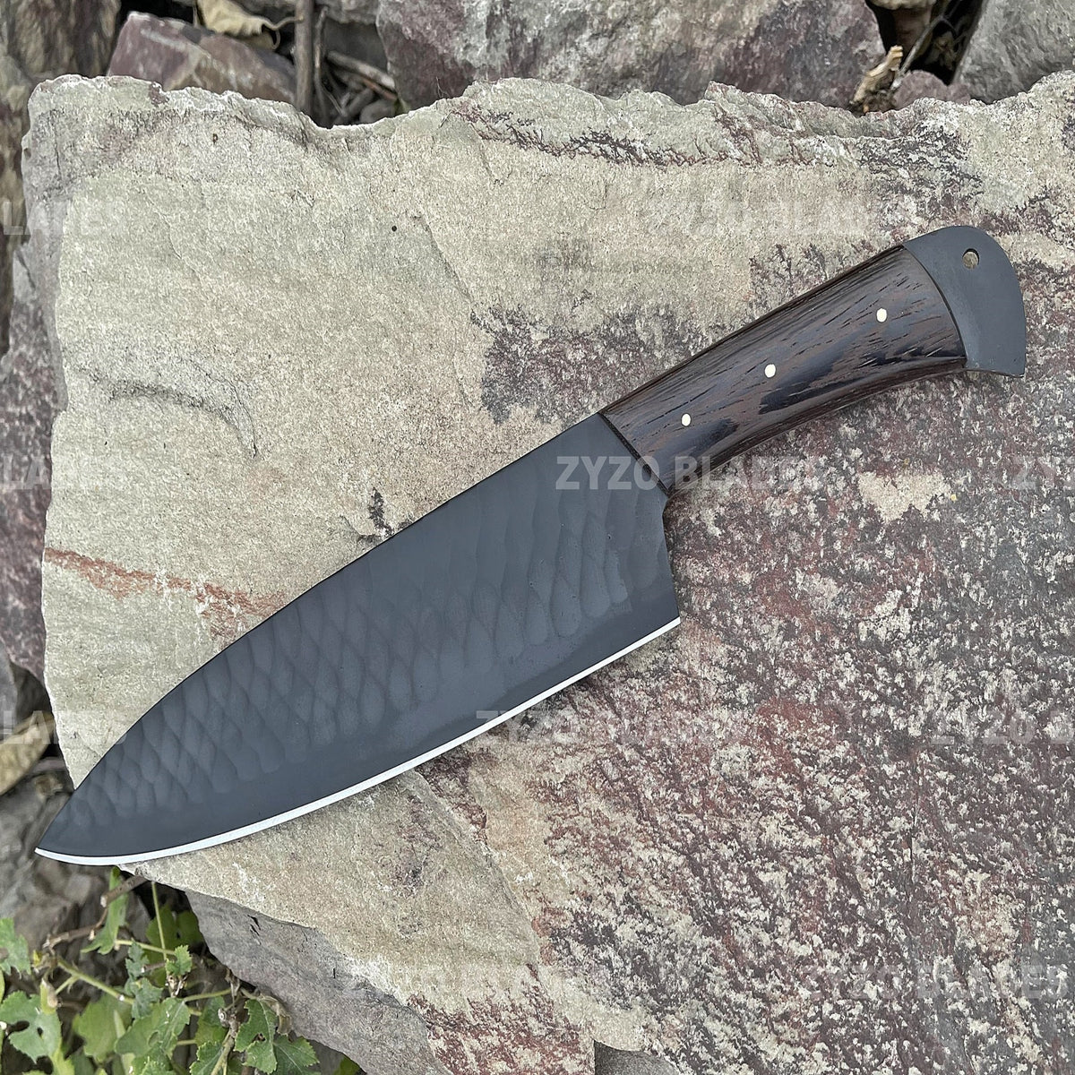 Handmade Damascus Chef Knife: Forged High Carbon Steel, Wenge Wood Handle