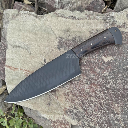 Handmade Damascus Chef Knife: Forged High Carbon Steel, Wenge Wood Handle