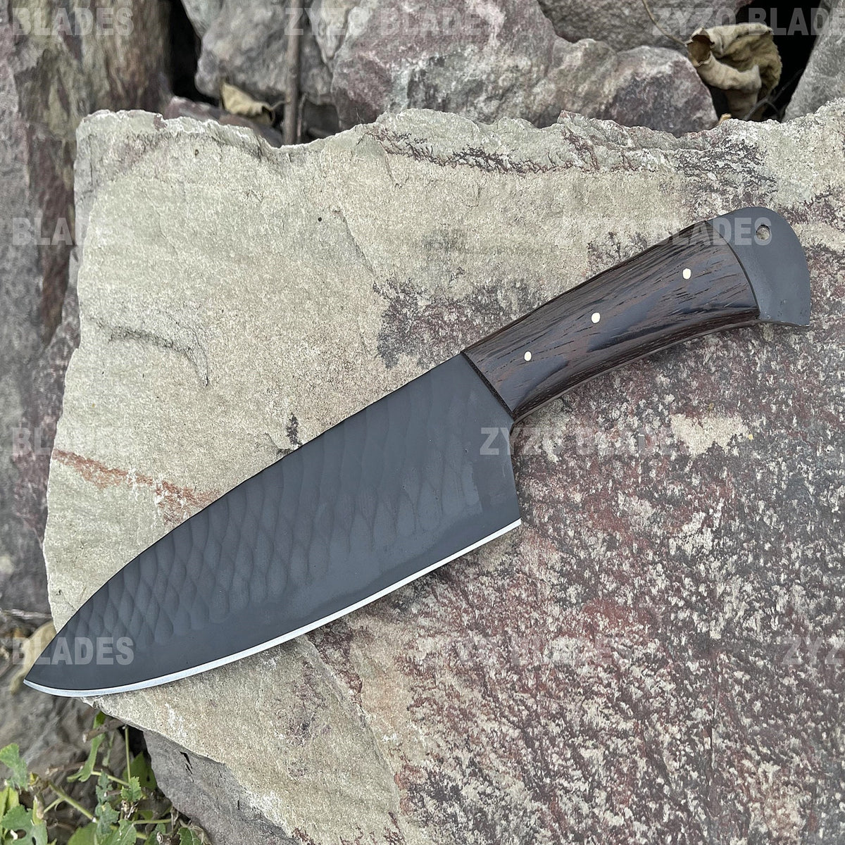 Handmade Damascus Chef Knife: Forged High Carbon Steel, Wenge Wood Handle