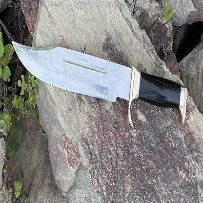 Custom 18" Inch Mirror Polished Stainless Steel Blade Bowie Knife Sharp Edge Hunting Knife
