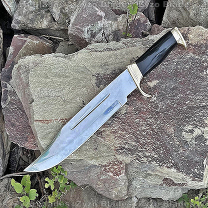 Custom 18" Inch Mirror Polished Stainless Steel Blade Bowie Knife Sharp Edge Hunting Knife