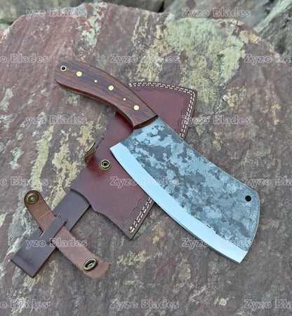 Custom Handmade Full Tang CLEAVER KNIFE - Home Cooking Restaurant Kitchen BBQ Knives