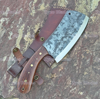 Custom Handmade Full Tang CLEAVER KNIFE - Home Cooking Restaurant Kitchen BBQ Knives
