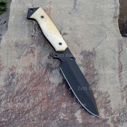 Custom Handmade Fixed Blade Knife Sharp edge Solid Blade With Unique Handle