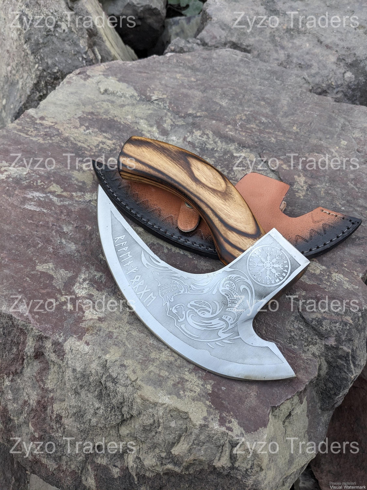 Viking Axe Pizza Cutter: Hand Forged Stainless Steel with Ash Wood Handle