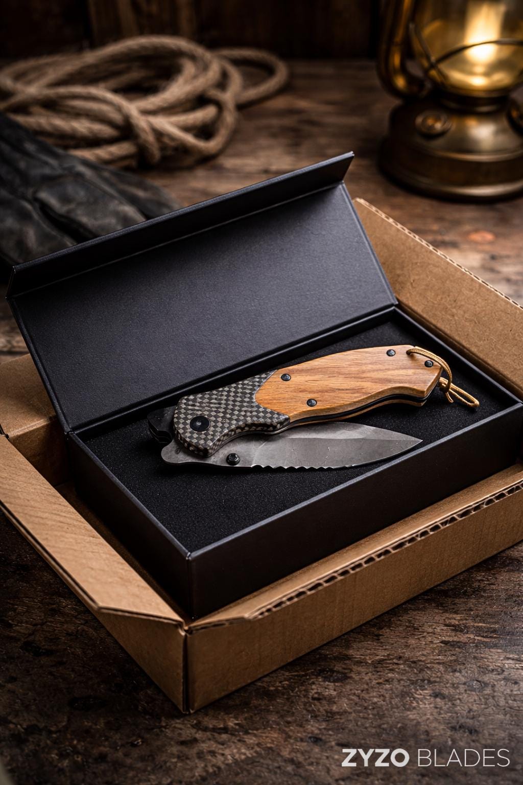 Foldable Stainless Steel Pocket Knife, Wood Handle, Vintage Style Grapefruit Knife