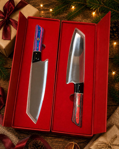 Hand Forged Santoku Chef Knife – Stainless Steel, PKAA Wood Handle