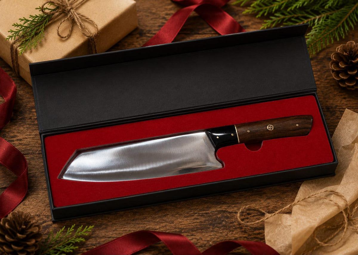 Hand Forged Santoku Chef Knife – Stainless Steel, PKAA Wood Handle