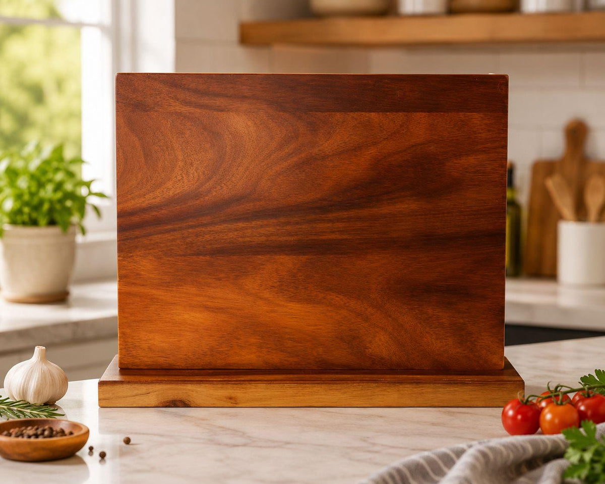 Personalized Walnut Magnetic Knife Block: Kitchen Knife Stand, Chef Gift