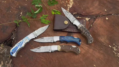 Stag Antler Handle Pocket Folding Knife