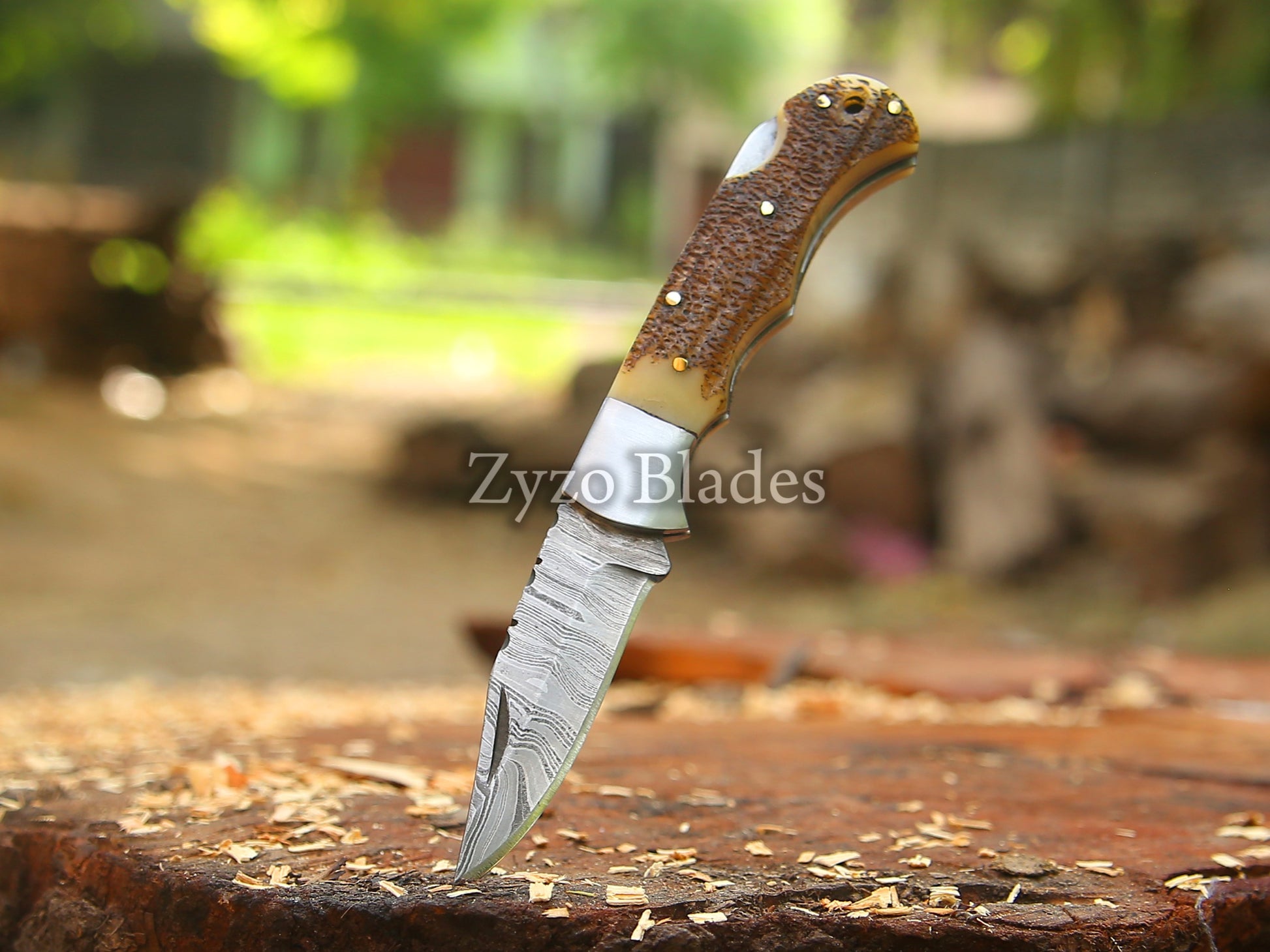 stag-antler-pocket-folding-knife-stainless-steel-zyzo-blades