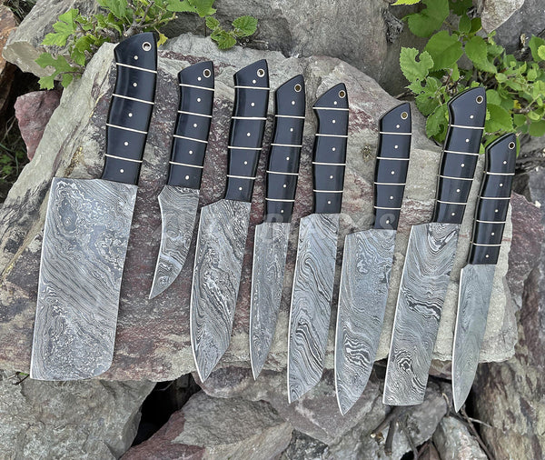 8 Piece Damascus Steel Chef Knife Set Gift Guide — ZYZO Blades