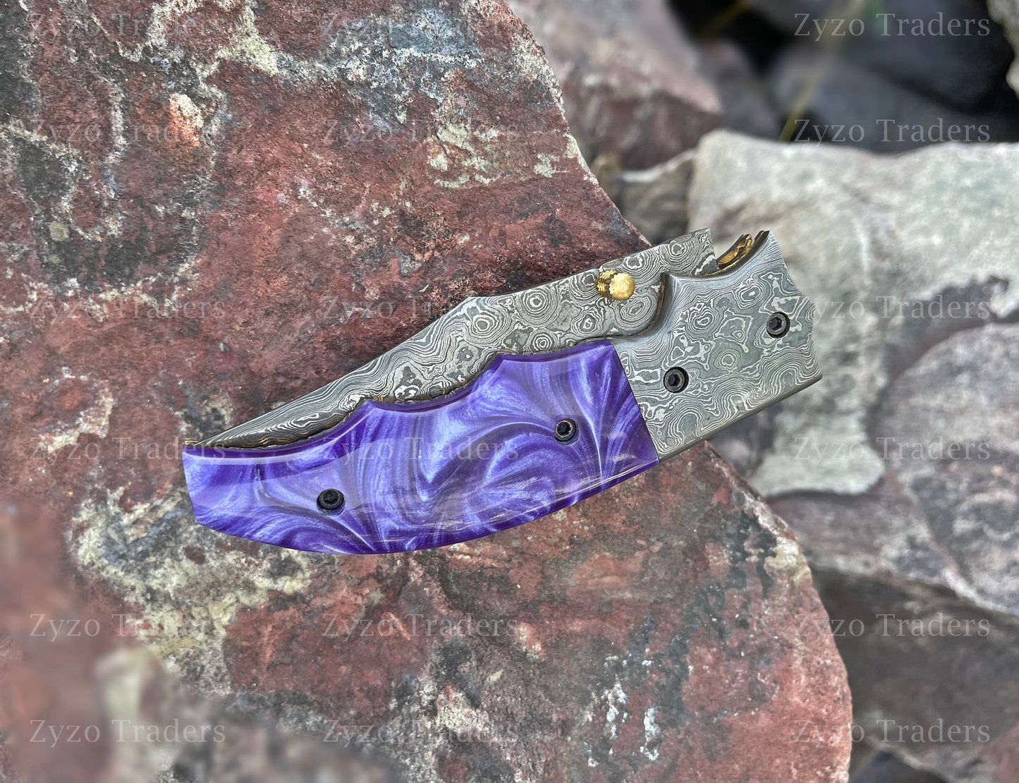 damascus-pocket-folding-knife-purple-resin-zyzo-blades