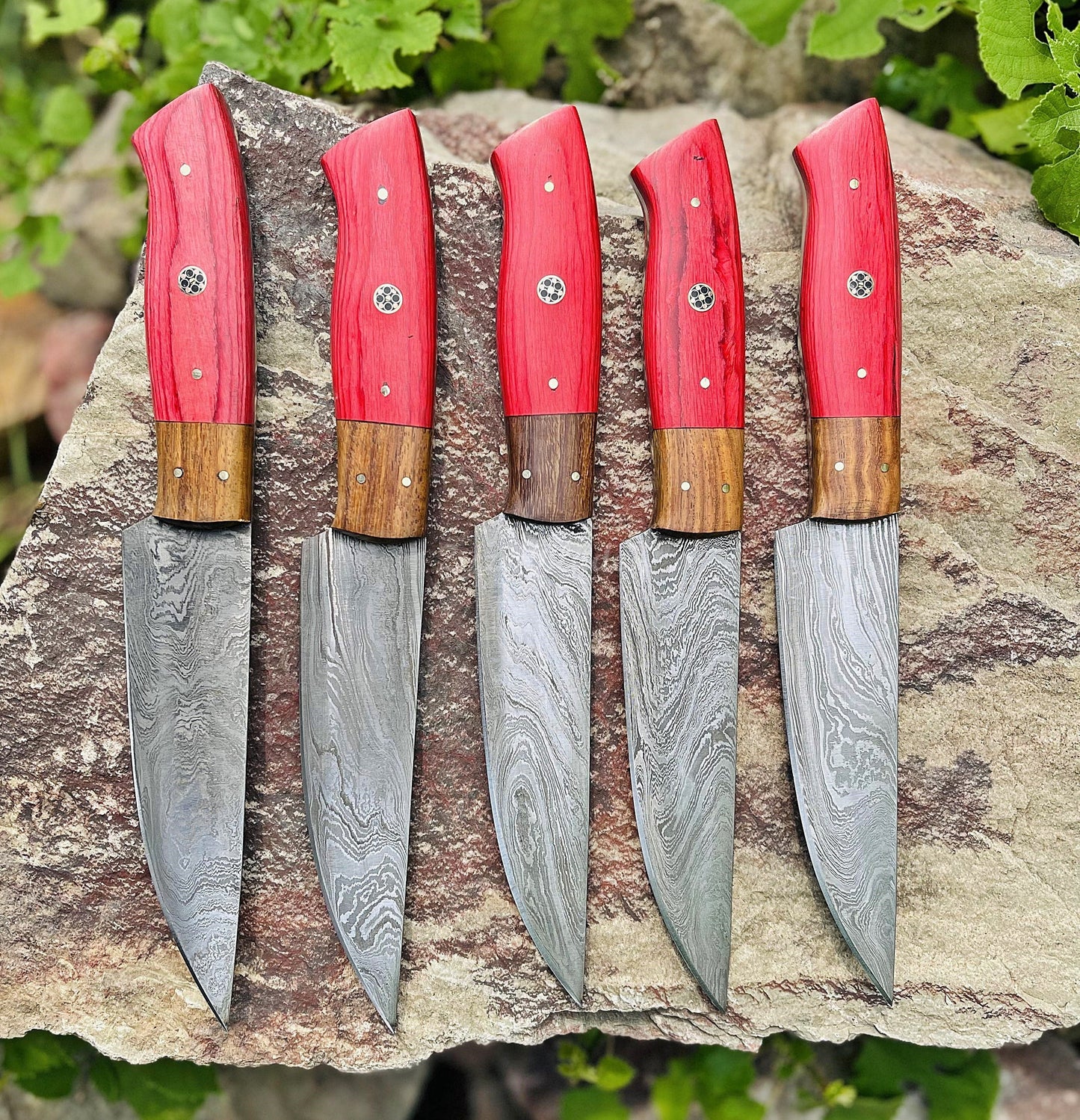 Custom Handmade 5 Pcs Steak Knives Set