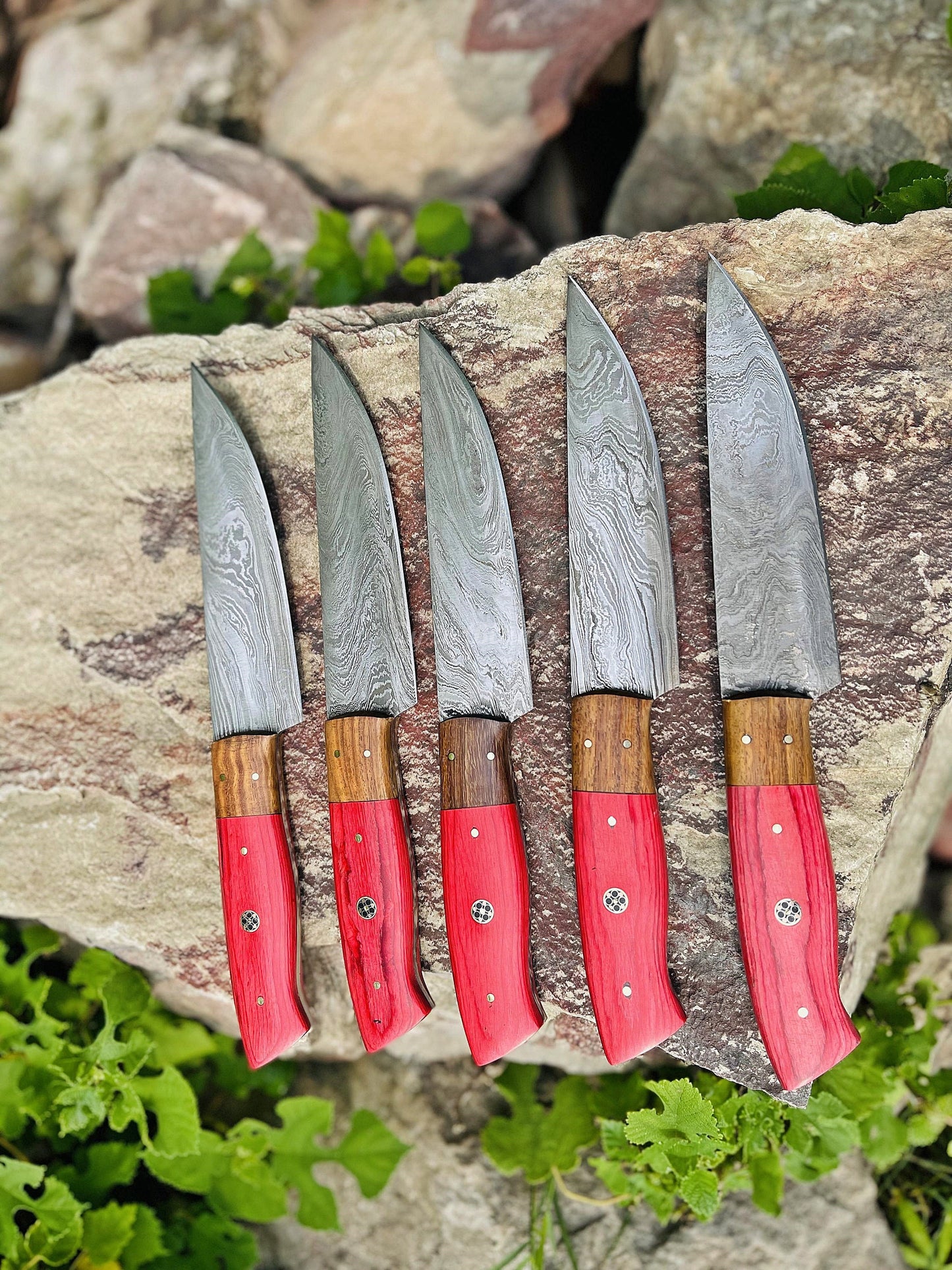 Custom Handmade 5 Pcs Steak Knives Set