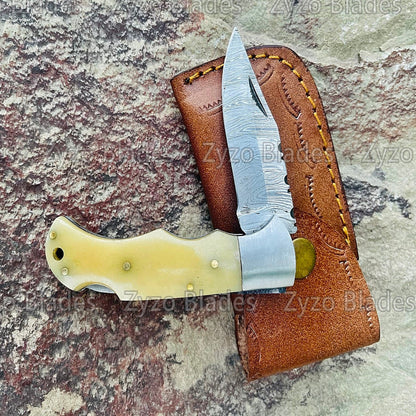 Camel Bone Handle Pocket Folding Knife