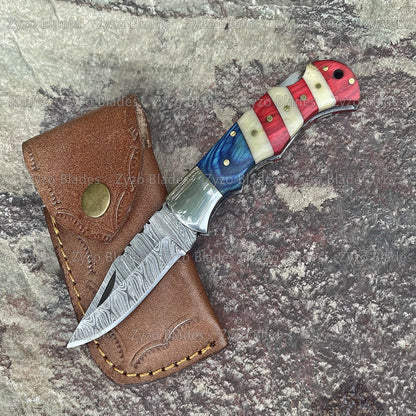 Pocket Folding Knife American Flag Handle