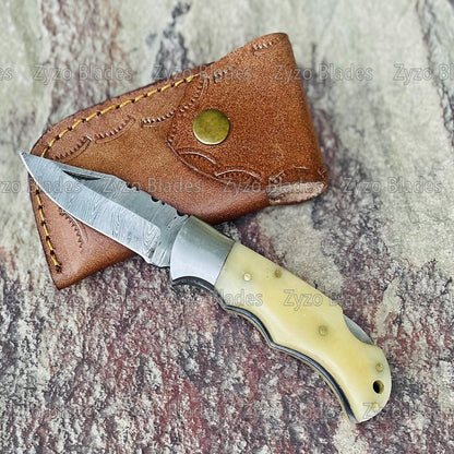 Camel Bone Handle Pocket Folding Knife