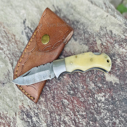 Camel Bone Handle Pocket Folding Knife